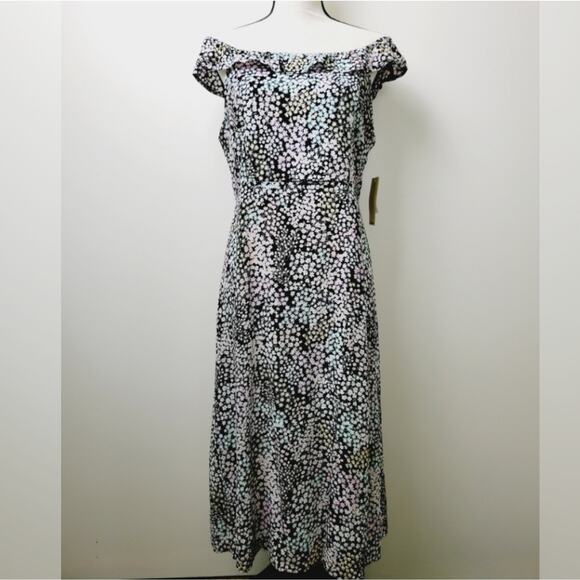 To Be Spoiled NWT Floral Side Slit Midi Maxi Dress - Sundress Sz XL - Picture 14 of 14